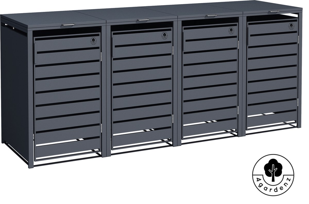 4gardenz® Containerombouw Modulair - Kliko Ombouw Berging - Hoogwaardig Materiaal - Antraciet