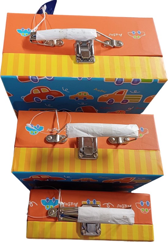 Kinder koffertjes set - 3 delig - Model Auto - Simply fot Kids - koffer — afbeelding 2