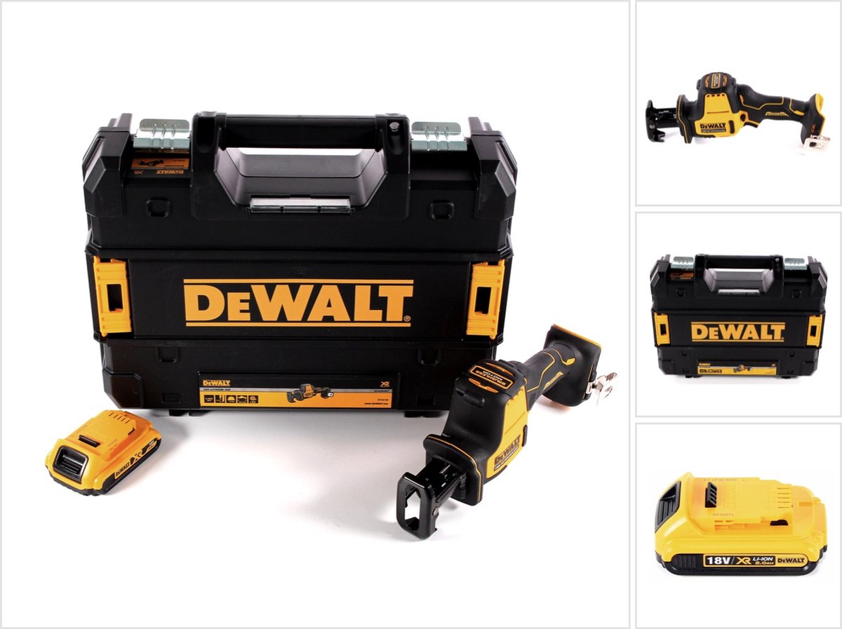 DeWalt DCS 369 NT accu-reciprozaag 18 V + 1x accu 2,0 Ah + TSTAK - zonder oplader