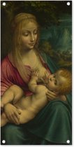 Tuinposter The virgin and child - Leonardo da Vinci - 40x80 cm - Wanddecoratie Buiten - Tuinposter - Tuindoek - Schuttingposter - Tuinschilderij