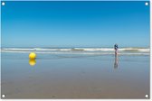 Tuinposters buiten Noordzee - Strandbal - Geel - 90x60 cm - Tuindoek - Buitenposter
