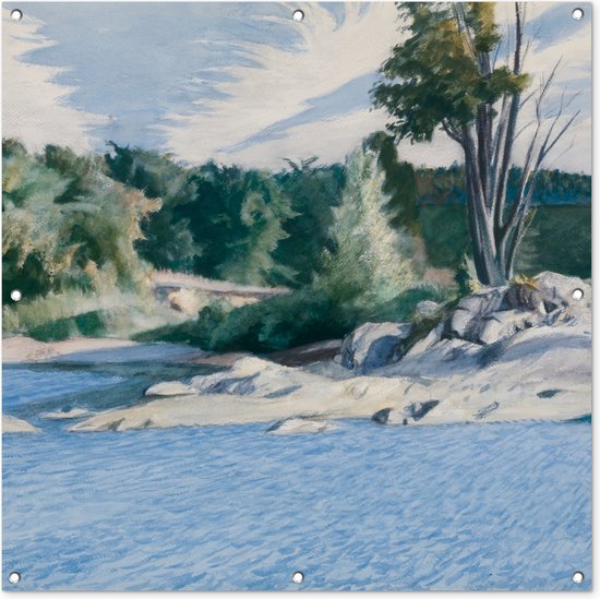 Tuindoek White river at Sharon - Edward Hopper - 100x100 cm