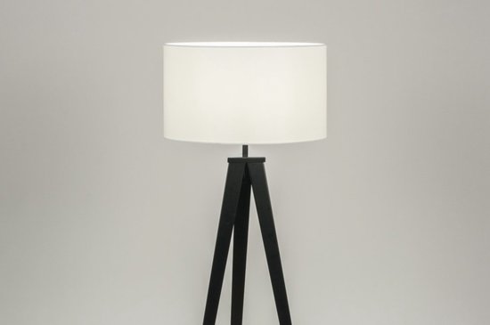 Lumidora Vloerlamp 30879 - ANTIQUA - E27 - Zwart - Wit - Metaal - ⌀ 51 cm