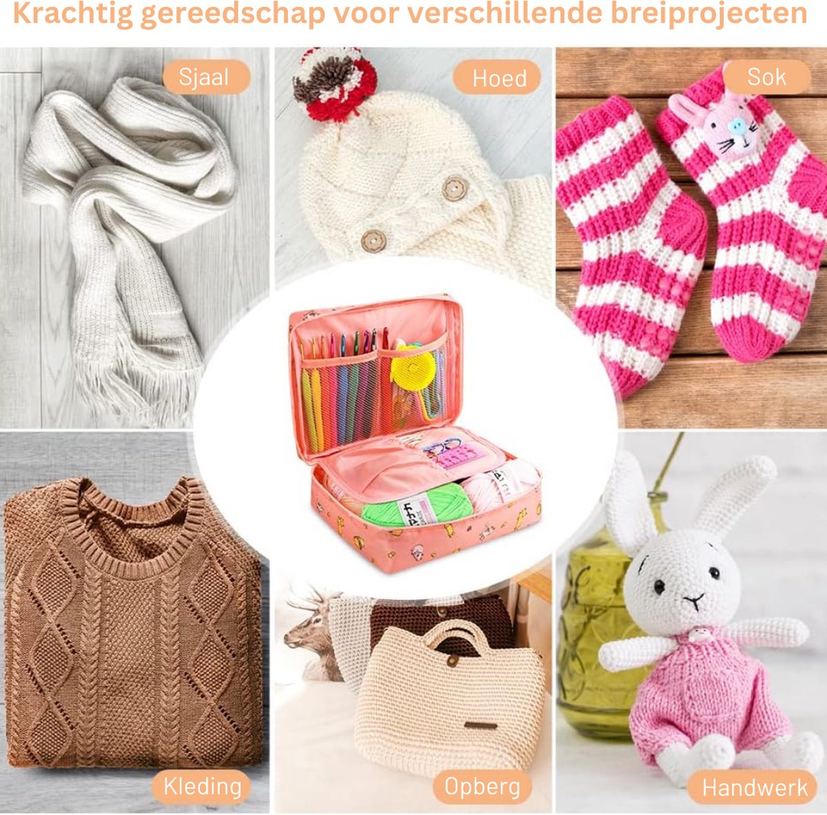 Kit De Crochet 90 Pièces Avec étui, Crochets à Tricoter Et Ensemble De