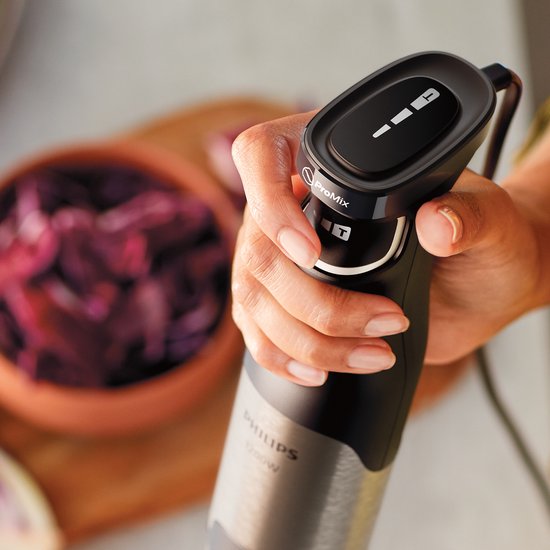 Philips Staafmixer 3-in-1 HR2683/00 - Incl Hakmolen, Maatbeker en Garde/Klopper - 1200 Watt – Regelbare Snelheid - RVS - Zwart