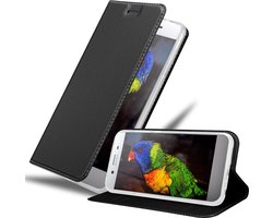 Cadorabo Hoesje geschikt voor Sony Xperia XZ PREMIUM in CLASSY ZWART - Beschermhoes met magnetische sluiting, standfunctie en kaartvakje Book Case Cover Etui