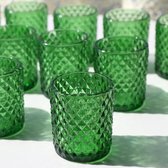 12 stuks groene theelichtglazen van glas voor bruiloftstafel, theelichthouder glas voor babyshower, groene theelichtjes glas voor feestjes en feestdagen, tafeldecoratie