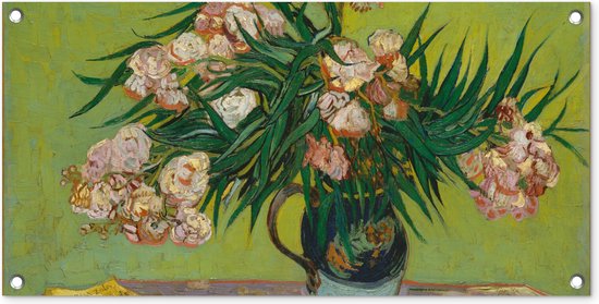 Tuinposter De Oleanders - Vincent van Gogh - 80x40 cm - Wanddecoratie Buiten - Tuinposter - Tuindoek - Schuttingposter - Tuinschilderij