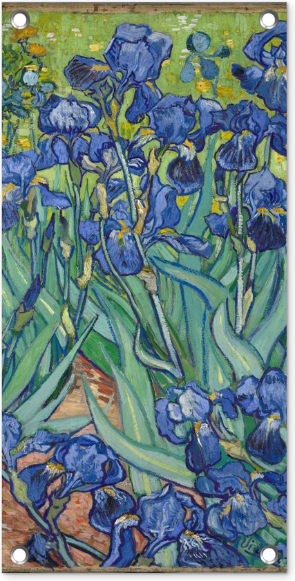 Tuinposter Irissen - Vincent van Gogh - 30x60 cm - Tuindoek - Buitenposter