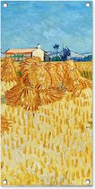 Tuinposter Oogst in de Provence - Vincent van Gogh - 40x80 cm - Wanddecoratie Buiten - Tuinposter - Tuindoek - Schuttingposter - Tuinschilderij