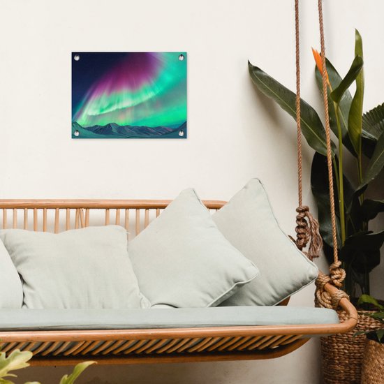 Fraai affiche de jardin Northern Lights 60x40 cm - petit - Toile de jardin / Toile d'extérieur / Peintures pour l'extérieur (décoration de jardin)