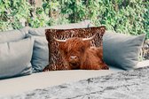 Buitenkussens - Tuin - Panterprint - Schotse hooglander - Dieren - 50x30 cm