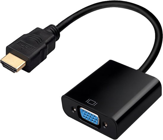 Câble adaptateur HDMI vers VGA - Convertisseur de câble VGA HDMI - Convertisseur de câble HDMI vers VGA Qualité HD 1080p - Zwart