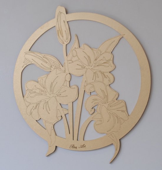 NF 5 - Lelies wanddecoratie - unieke wanddecoratie - 40 x 40 cm