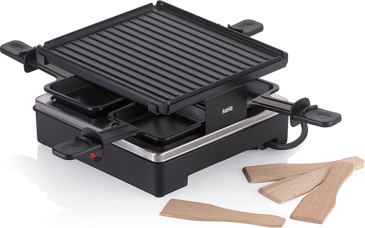 Raclette Gourmetplaat, 4 Pers, 600W - Kela |Geneva