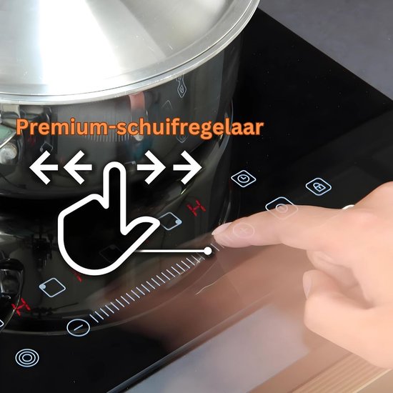 QProductz Inductie Fornuis met Oven - Inductie Fornuis Vrijstaand 70L - Elektrische Oven 4 Kookplaten - 9400W - Zwart - QProductz