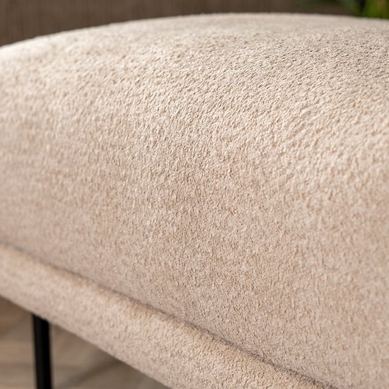 Bronx71® Pouf scandinave Denver bouclé taupe