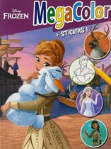MegaColor Disney kleur- en stickerboek - Frozen sneeuwpop Olaf - Extra dik! - kleurboek met 25 stickers - +/- 130 kleurplaten - knutselen voor kinderen - knutselen voor meisjes - knutselen voor jongens - kado - cadeau - verjaardag