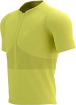 Compressport | Trail Fitted Half Zip | Shirt | Heren | Green Sheen / Safety Yellow | XL -