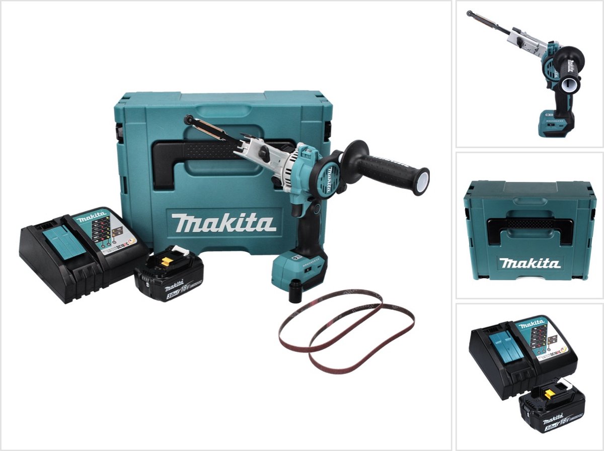 Makita DBS 180 RF1J accu-bandvijl 18 V 9 x 533 mm borstelloos + 1x oplaadbare accu 3.0 Ah + lader + Makpac