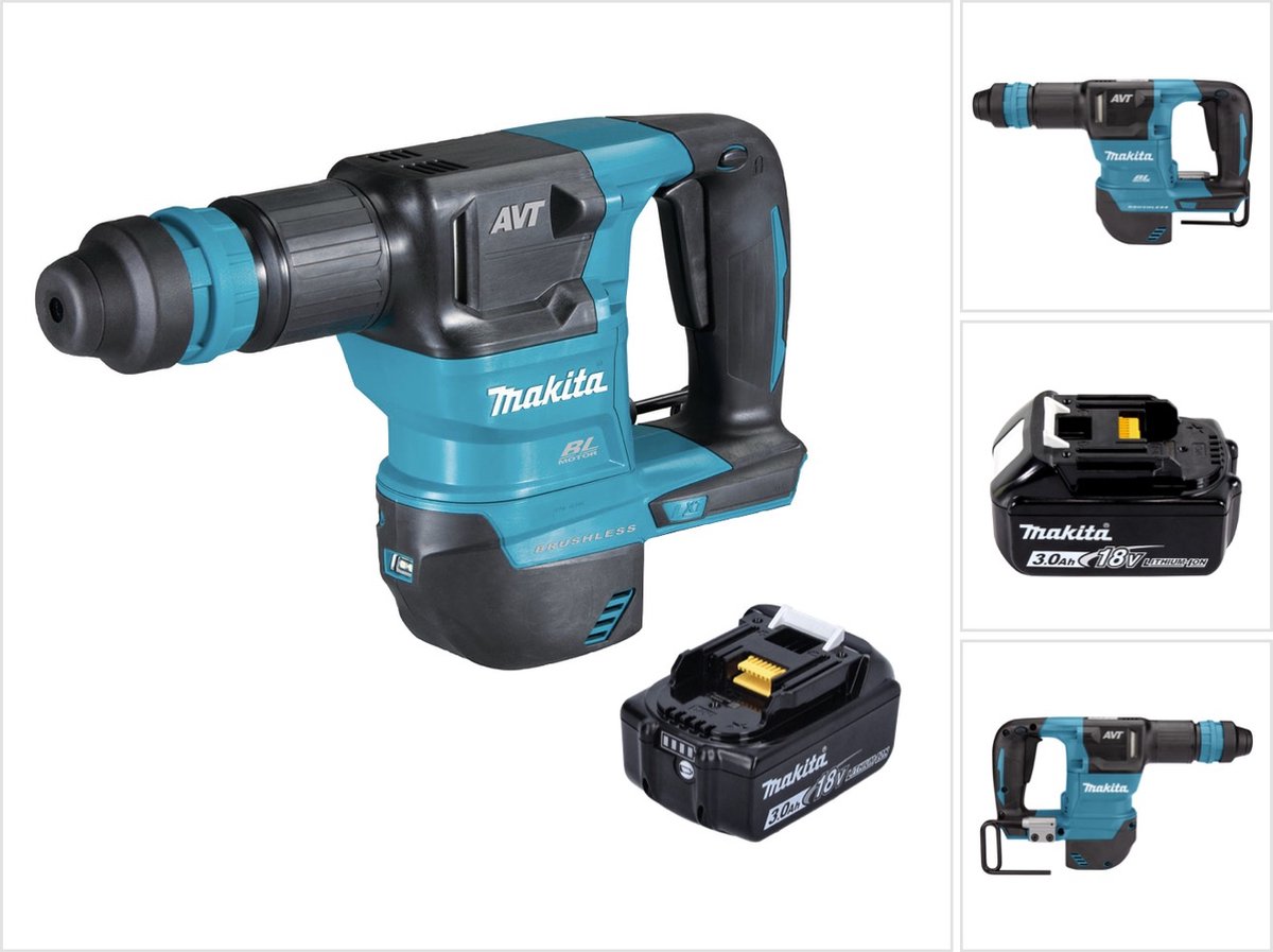 Makita DHK 180 F1 accu-beitelhamer 18 V 3,1 J SDS Plus Brushless + 1x accu 3,0 Ah - zonder oplader