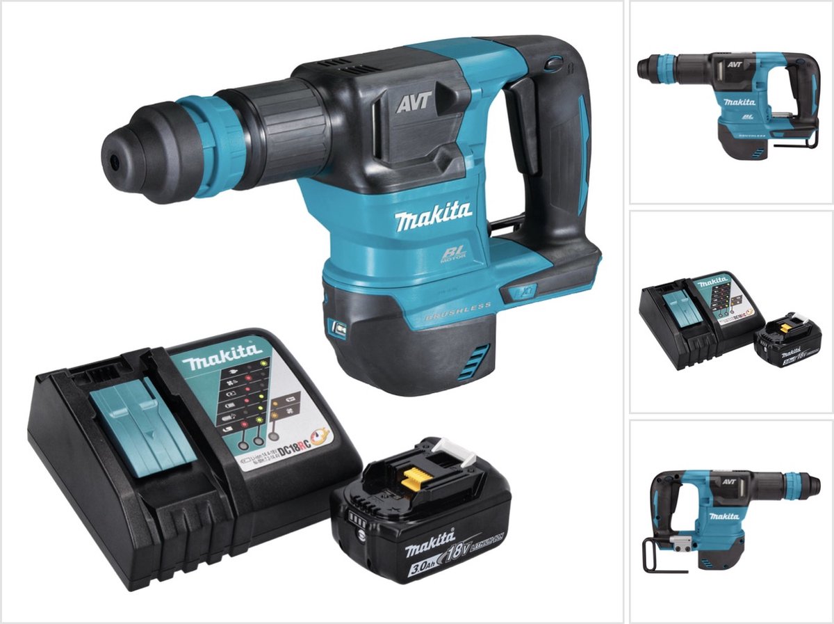 Makita DHK 180 RF1 accu-beitelhamer 18 V 3,1 J SDS Plus Brushless + 1x accu 3,0 Ah + oplader