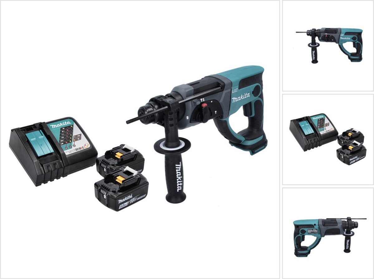 Makita DHR 202 RT accu combihamer 18 V 2,0 J SDS Plus + 2x accu 5,0 Ah + oplader