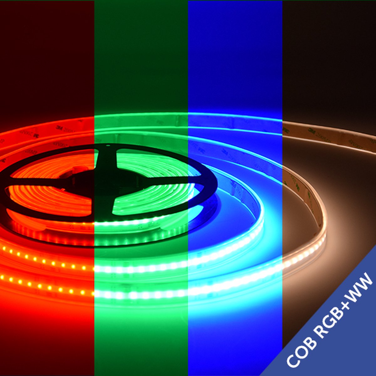 LED Outlet LED Strip COB 560 led/mtr IP65 Sil 19.2W RGBW 24V 15mm
