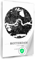 Kaart Rotterdam poster - Rotterdam poster - Muurdecoratie map Rotterdam - Poster retro - Poster slaapkamer - Woonkamer accessoires - 80 x 120 cm