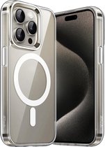 Phreeze Coque iPhone 15 Pro Max avec MagSafe - Qualité Militaire - Crystal Clear Edition - Bumper Siliconen TPU Cover - Coque Arrière - Coque iPhone 15