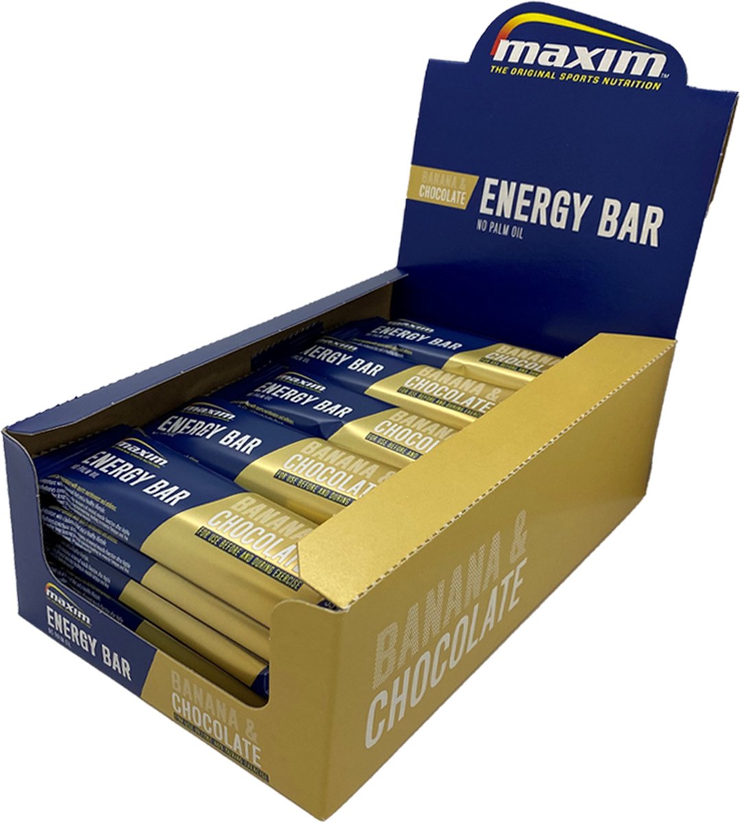 Goedkoopste Maxim Energy Bar - 25 x 55g - Energierepen - Sportvoeding - Banana Chocolate