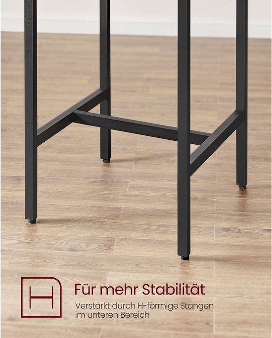 CHOEZON DTBT02BF Ontbijttafel met 2 barkrukken, 100 cm opvouwbare eettafel met 2 krukken, eettafelset, industrieel stalen frame, voor restaurant, woonkamer, café, rustiek bruin en zwart DTBT02BF