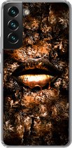 Geschikt voor Samsung Galaxy S22 Plus hoesje - Vrouw - Lippen - Koper - Siliconen Telefoonhoesje