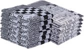 DoubleDry Theedoeken en Keukendoeken Set - 12 Stuks - 100% Katoen - Hoge Absorptie & Duurzaam - Herenhuis, Zwart