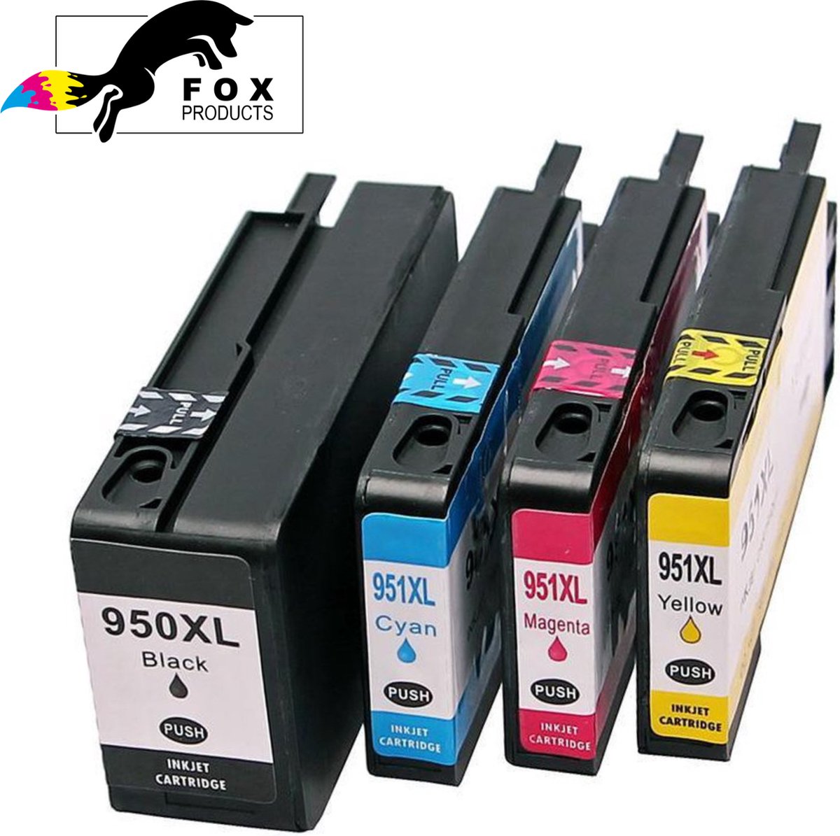 FoxProducts® HP 950XL 951XL 950 951 XL - cartridges - 4stuks geschikt voor HP OfficeJet Pro 251dw 276dw 8100 8600 8610 8615 8616 8620 8625 8630 8640 8660