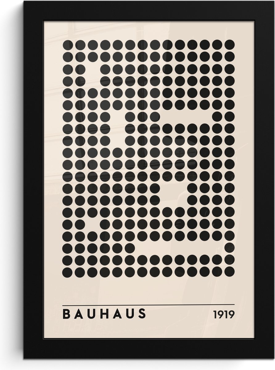 FrameYourWall Poster in lijst - Fotolijst 20x30 cm - Posters - Bauhaus - Retro - Modern - Kunst - Abstract - Posterlijst zwart - Decoratie - Wanddecoratie woonkamer - Muurdecoratie slaapkamer