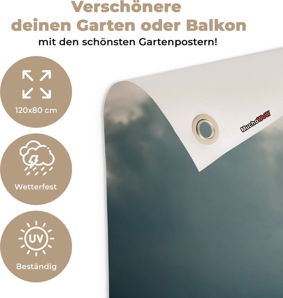 Tuinposter - Tuindoek - Tuinposters buiten - Paard - Dieren - Bruin - Natuur - 120x80 cm - Tuin