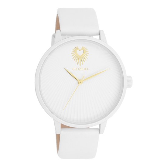 Oozoo Dameshorloge met leren armband Color Line 42 mm diameter in verschillende variaties, groen, Riemen