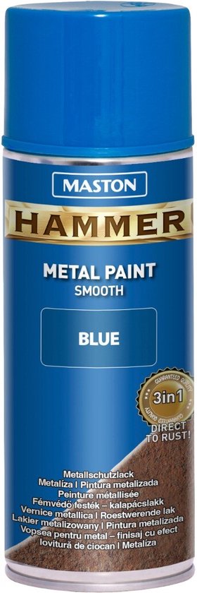 Maston Hammer - Peinture Métal - Bleu - Lisse - Peinture En Aerosol 400 Ml