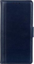 Shop4 - LG Q60 Hoesje - Wallet Case Grain Blauw