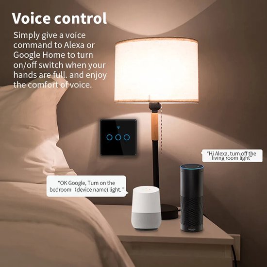 Interrupteur Mural WiFi, 3 En 1 WiFi 2,4 G + RF 433 Mhz