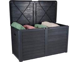 Tuinkussen opbergdoos - kussenbox voor buiten - 420 liter - zwart - 117,3 x 65,3 x 54,8 cm
