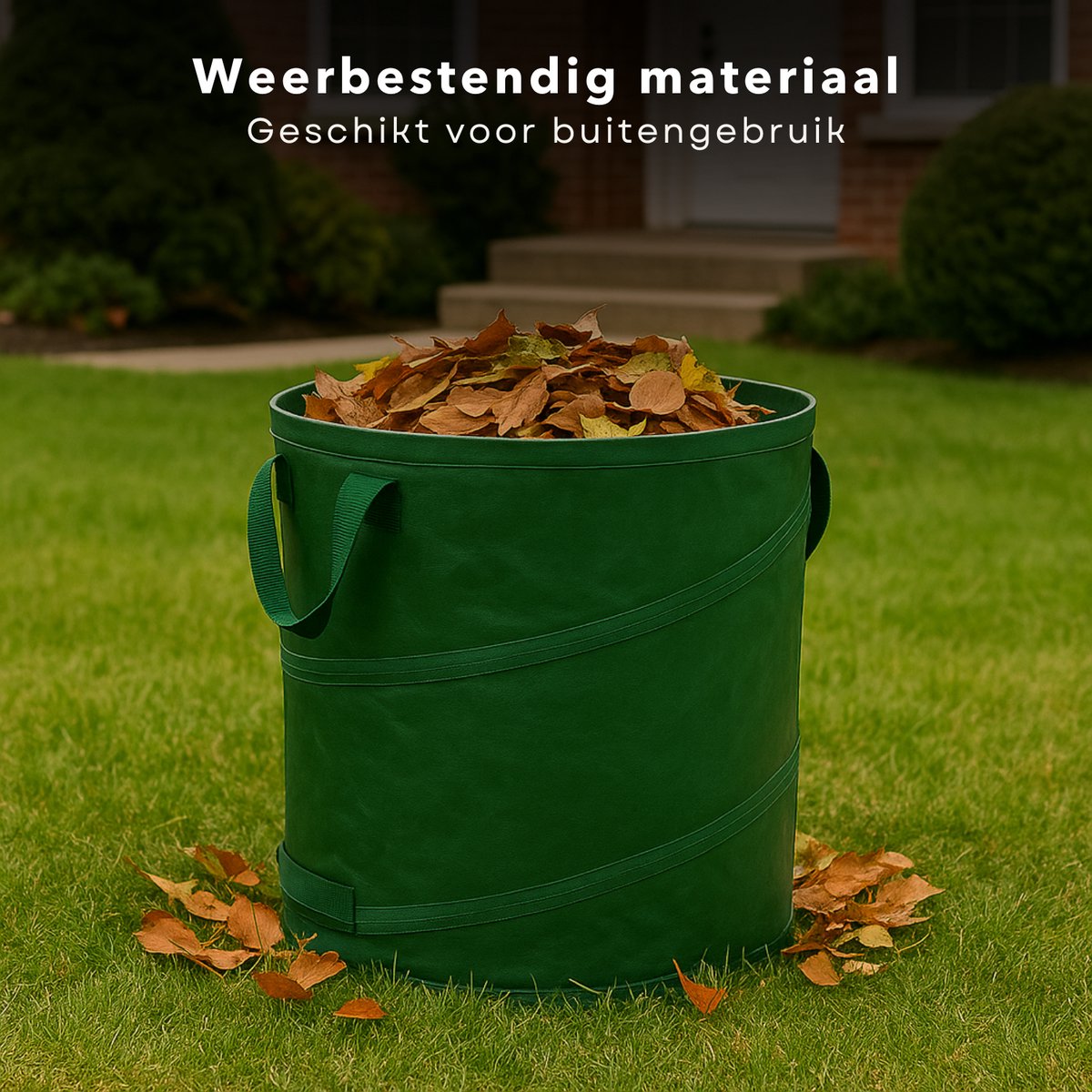 Cheqo® Opvouwbare XXL Tuinafvalzak - Opvouwbare afvalzak - Afvalzakken - Prullenbak - Tuinzak - Wasmand - Tuinafval Zak - Bladzakken - Grote Zak met Hengsels - Duurzaam en Handig — cadeau in Cadeau-ideeën - foto 7