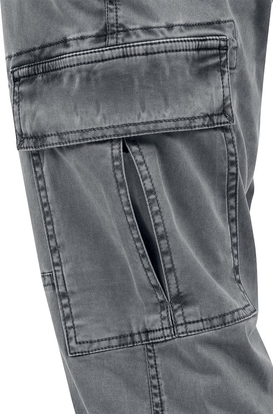 Urban Classics Washed Cargo Twill Jogging Heren Cargobroeken - grijs - W34L32