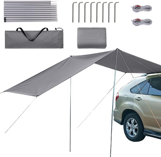 HpLive Outdoor tarp camping zonnezeil caravan, auto daktent auto dakdrager zonnedak achterklep voor SUV caravans campingbus luifel