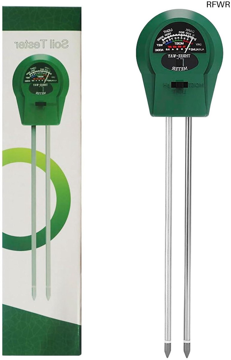 RFWR® 3-in-1 Bodemtester voor Tuin- en Kamerplanten - PH- en Vochtigheidsmeter met Zonne-lichtdetectie