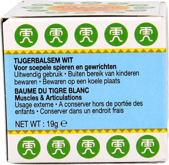 Tiger Balm Wit - Tijgerbalsem - Om vrijer te ademen - Verzachtende invloed op voorhoofd en slapen - Spierbalsem - 19 gram