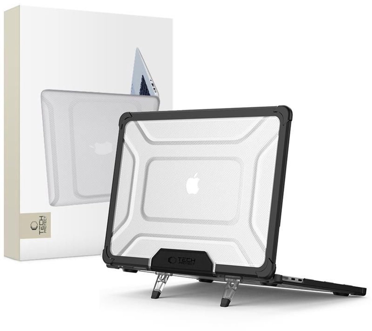 Tech-Protect Smartshell Pro Macbook Air 13 M2 / M3 / M4 / 2023-2025 Zwart/Helder