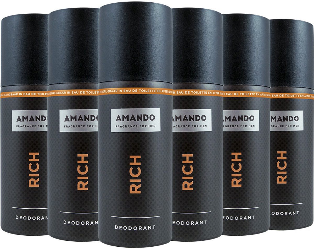 Amando Rich Deodorant Spray 150 ml - 6 Stuks Voordeelverpakking