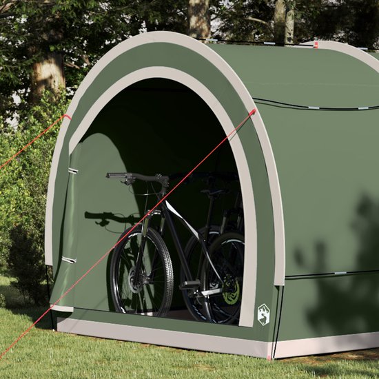 vidaXL - Fietstent - met - dak - met - opslag - met - luchtopening - Groen - 256 - x - 222 - x - 182 - cm van Vidaxl — afbeelding 5